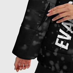 Куртка зимняя женская Evangelion glitch на темном фоне: надпись, символ, цвет: 3D-черный — фото 2