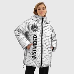 Куртка зимняя женская Disturbed glitch на светлом фоне: по-вертикали, цвет: 3D-черный — фото 2