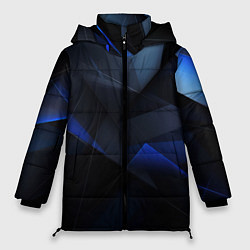 Женская зимняя куртка Черная и голубая текстура