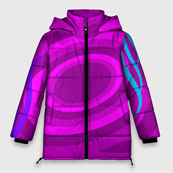 Куртка зимняя женская Розовые овалы, цвет: 3D-черный