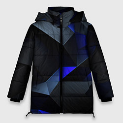 Куртка зимняя женская Black blue abstract, цвет: 3D-красный
