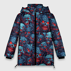 Куртка зимняя женская Monster skulls pattern, цвет: 3D-светло-серый