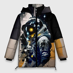 Куртка зимняя женская Космонавт в скафандре - набросок, цвет: 3D-светло-серый