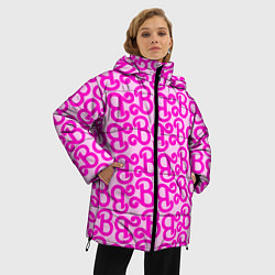 Куртка зимняя женская Логотип Барби - буква B, цвет: 3D-светло-серый — фото 2