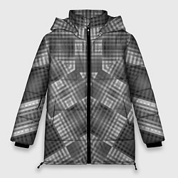 Женская зимняя куртка В серых тонах геометрический узор