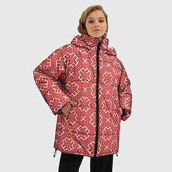 Куртка зимняя женская Обережные Узоры - Орепей, цвет: 3D-черный — фото 2