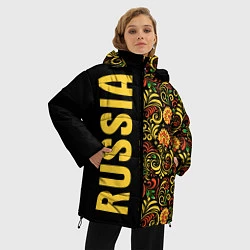 Куртка зимняя женская Russia хохлома, цвет: 3D-красный — фото 2