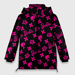 Женская зимняя куртка Барби паттерн черно-розовый