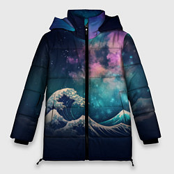 Женская зимняя куртка Космическая Большая волна в Канагаве