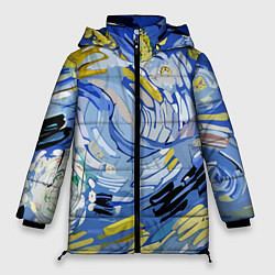 Куртка зимняя женская Облака в стиле Ван Гога, цвет: 3D-светло-серый