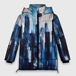 Женская зимняя куртка Мегаполис акварелью