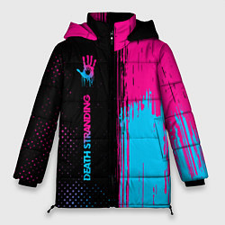 Женская зимняя куртка Death Stranding - neon gradient: по-вертикали