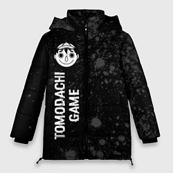 Женская зимняя куртка Tomodachi Game glitch на темном фоне: по-вертикали