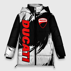 Куртка зимняя женская Ducati - мазки краски, цвет: 3D-светло-серый