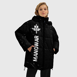 Куртка зимняя женская Manowar glitch на темном фоне: по-вертикали, цвет: 3D-черный — фото 2