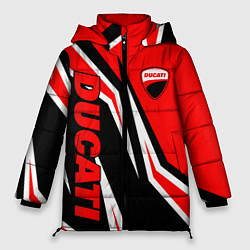 Женская зимняя куртка Ducati- red stripes
