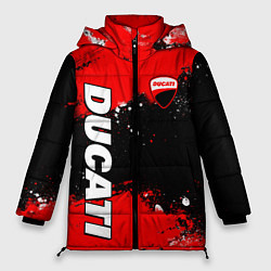 Женская зимняя куртка Ducati - красная униформа с красками
