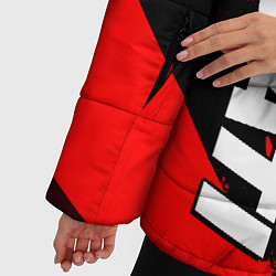 Куртка зимняя женская Ducati - красные волны, цвет: 3D-светло-серый — фото 2