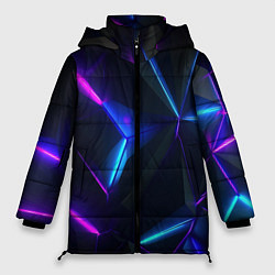 Куртка зимняя женская Синий и фиолетовый неон, цвет: 3D-черный