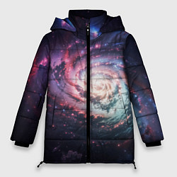 Женская зимняя куртка Спиральная галактика в космосе