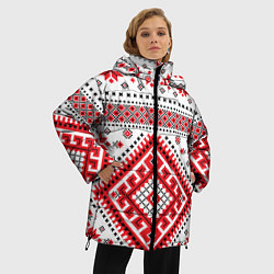 Куртка зимняя женская Удмуртская роспись, цвет: 3D-светло-серый — фото 2