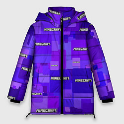 Куртка зимняя женская Minecraft pattern logo, цвет: 3D-светло-серый