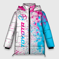 Куртка зимняя женская Toyota neon gradient style: по-вертикали, цвет: 3D-черный