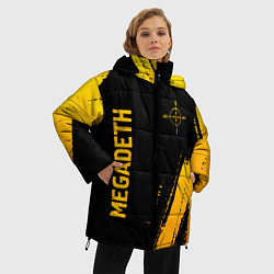 Куртка зимняя женская Megadeth - gold gradient: надпись, символ, цвет: 3D-черный — фото 2