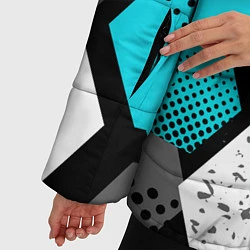 Куртка зимняя женская Шестиугольники абстрактный фон, цвет: 3D-черный — фото 2