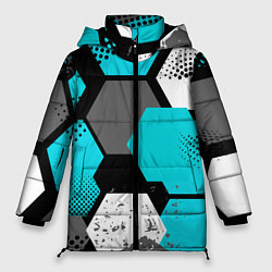 Женская зимняя куртка Шестиугольники абстрактный фон