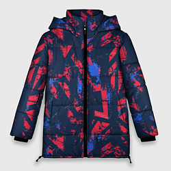 Куртка зимняя женская Спортивный абстрактный фон, цвет: 3D-красный