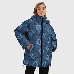 Куртка зимняя женская Hearts on denim, цвет: 3D-черный — фото 2