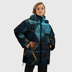 Куртка зимняя женская Объемные частицы с подсветкой, цвет: 3D-красный — фото 2