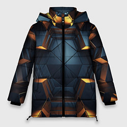 Куртка зимняя женская Объемные полигоны, цвет: 3D-черный