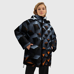 Куртка зимняя женская Объемные углы, цвет: 3D-красный — фото 2