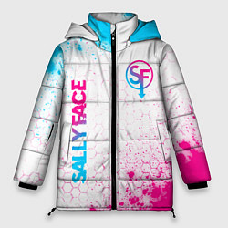 Женская зимняя куртка Sally Face neon gradient style: надпись, символ