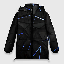 Женская зимняя куртка Black texture neon line