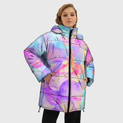 Куртка зимняя женская Магическая абстракция узор, цвет: 3D-черный — фото 2