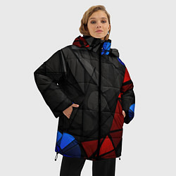 Куртка зимняя женская Black blue red elements, цвет: 3D-светло-серый — фото 2