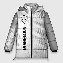 Женская зимняя куртка Evangelion glitch на светлом фоне: по-вертикали