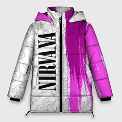 Куртка зимняя женская Nirvana rock legends: по-вертикали, цвет: 3D-черный