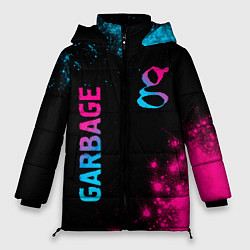Куртка зимняя женская Garbage - neon gradient: надпись, символ, цвет: 3D-черный