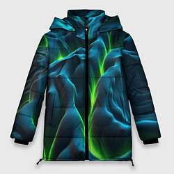 Женская зимняя куртка Зеленая кислотная текстура с плитами