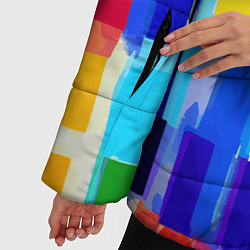 Куртка зимняя женская Colorful strips - pop art - vogue, цвет: 3D-светло-серый — фото 2