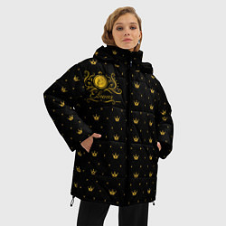 Куртка зимняя женская Королевский паттерн - Евгения, цвет: 3D-черный — фото 2