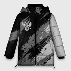 Женская зимняя куртка Герб РФ - монохромный
