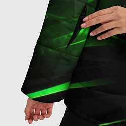 Куртка зимняя женская Dark black green abstract, цвет: 3D-черный — фото 2