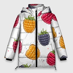 Куртка зимняя женская Разноцветная малина, цвет: 3D-красный