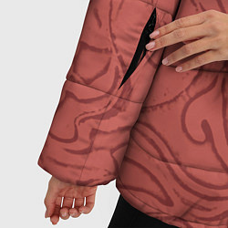 Куртка зимняя женская Пыльно-розовый абстракция разводы, цвет: 3D-черный — фото 2