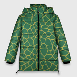 Куртка зимняя женская Зелёная текстура - нейросеть, цвет: 3D-черный
